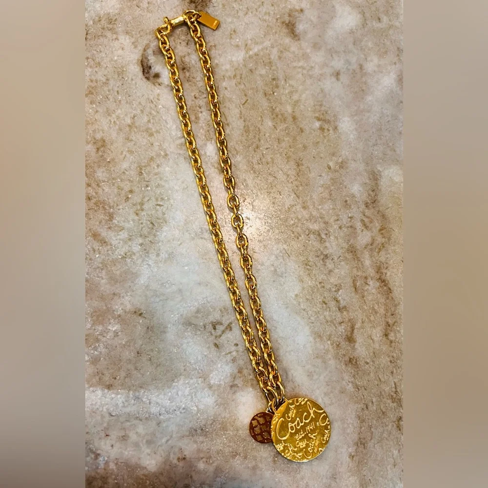 COACH gold logo chain necklace - Picture 3 of 5